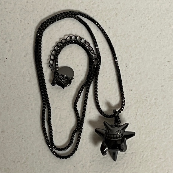 Gengar Pokemon Charm Pendant Necklace Black Adjustable Chain Anime - Picture 2 of 10